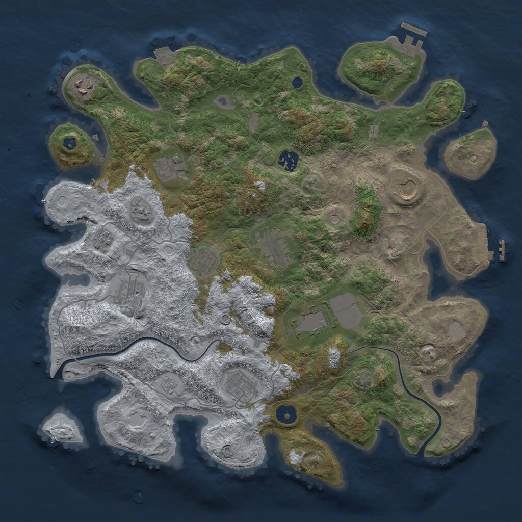Rust Map: Procedural Map, Size: 3900, Seed: 99342, 16 Monuments