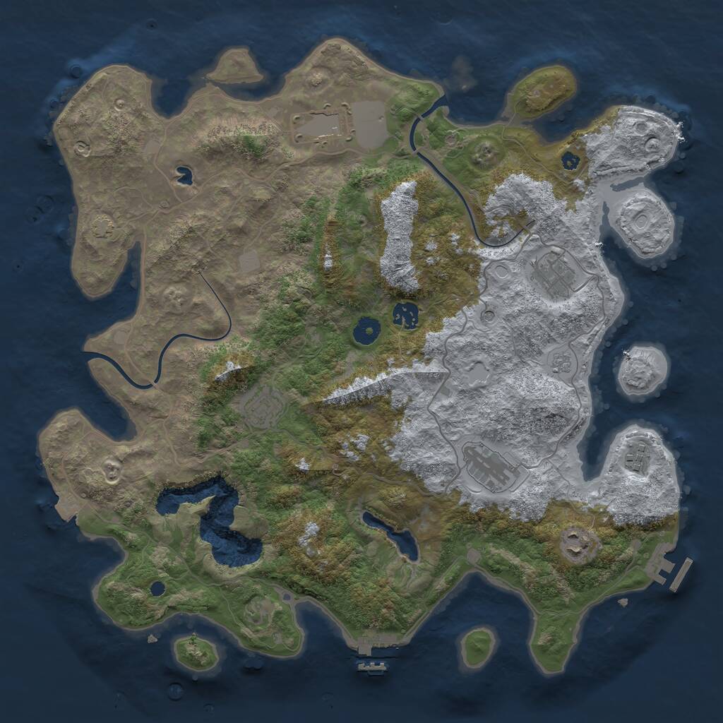Rust Map: Procedural Map, Size: 4000, Seed: 337290, 13 Monuments