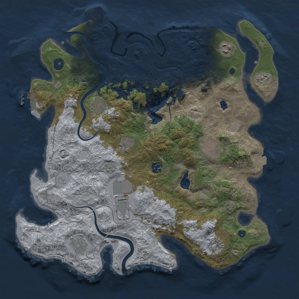 Rust Map: Procedural Map, Size: 4000, Seed: 150125, 15 Monuments