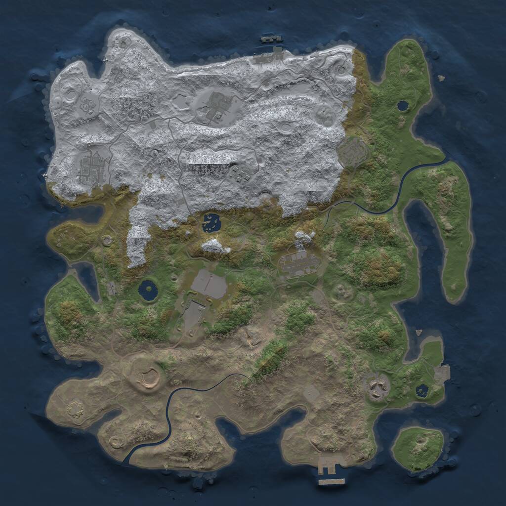 Rust Map: Procedural Map, Size: 3900, Seed: 49400, 15 Monuments