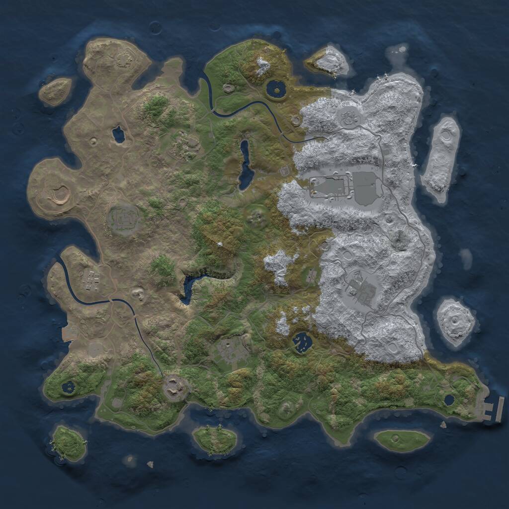 Rust Map: Procedural Map, Size: 4000, Seed: 1359110669, 14 Monuments