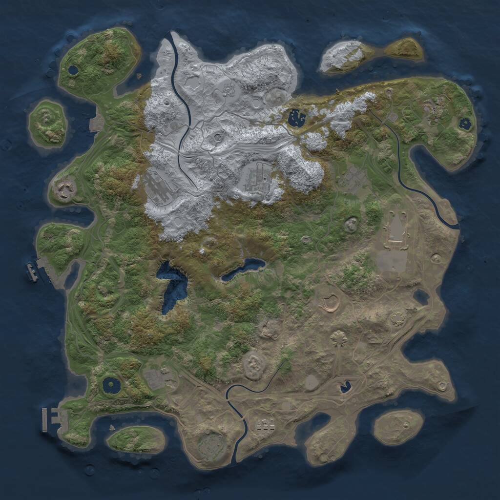 Rust Map: Procedural Map, Size: 4250, Seed: 1248485422, 17 Monuments