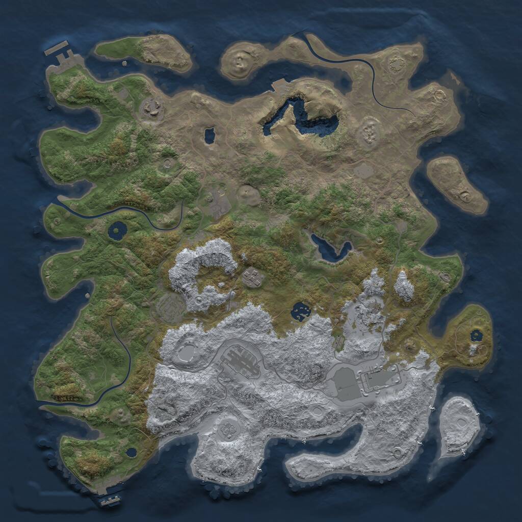 Rust Map: Procedural Map, Size: 4200, Seed: 902640459, 14 Monuments
