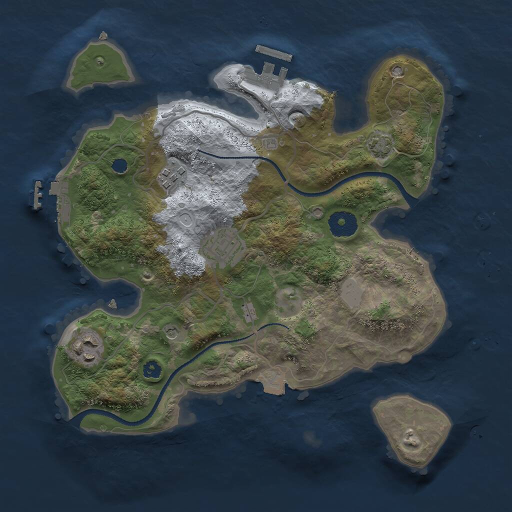 Rust Map: Procedural Map, Size: 2800, Seed: 231654, 8 Monuments