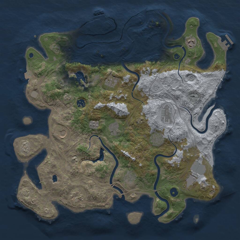 Rust Map: Procedural Map, Size: 4250, Seed: 1747992151, 17 Monuments