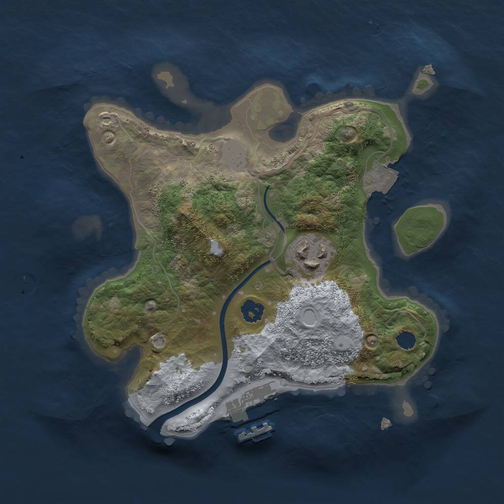 Rust Map: Procedural Map, Size: 2250, Seed: 1203536894, 3 Monuments