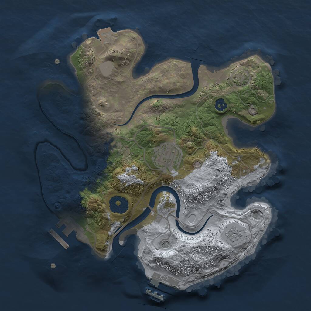 Rust Map: Procedural Map, Size: 2501, Seed: 584634, 7 Monuments