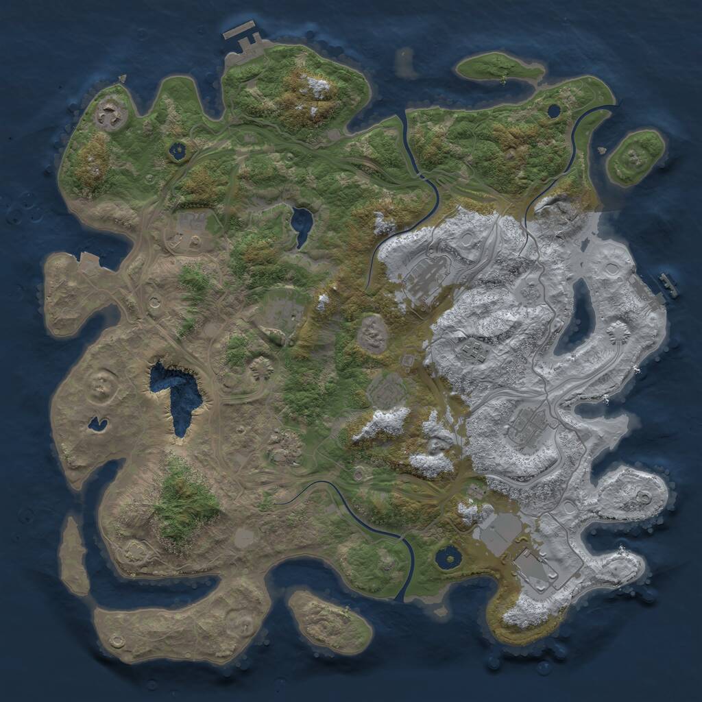 Rust Map: Procedural Map, Size: 4250, Seed: 1291063598, 15 Monuments