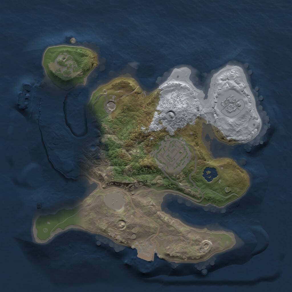 Rust Map: Procedural Map, Size: 2000, Seed: 310188882, 5 Monuments