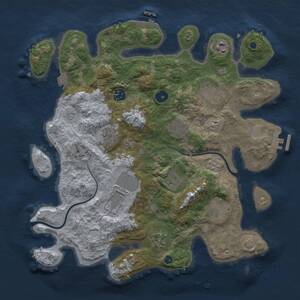 Thumbnail Rust Map: Procedural Map, Size: 3700, Seed: 11777697, 16 Monuments