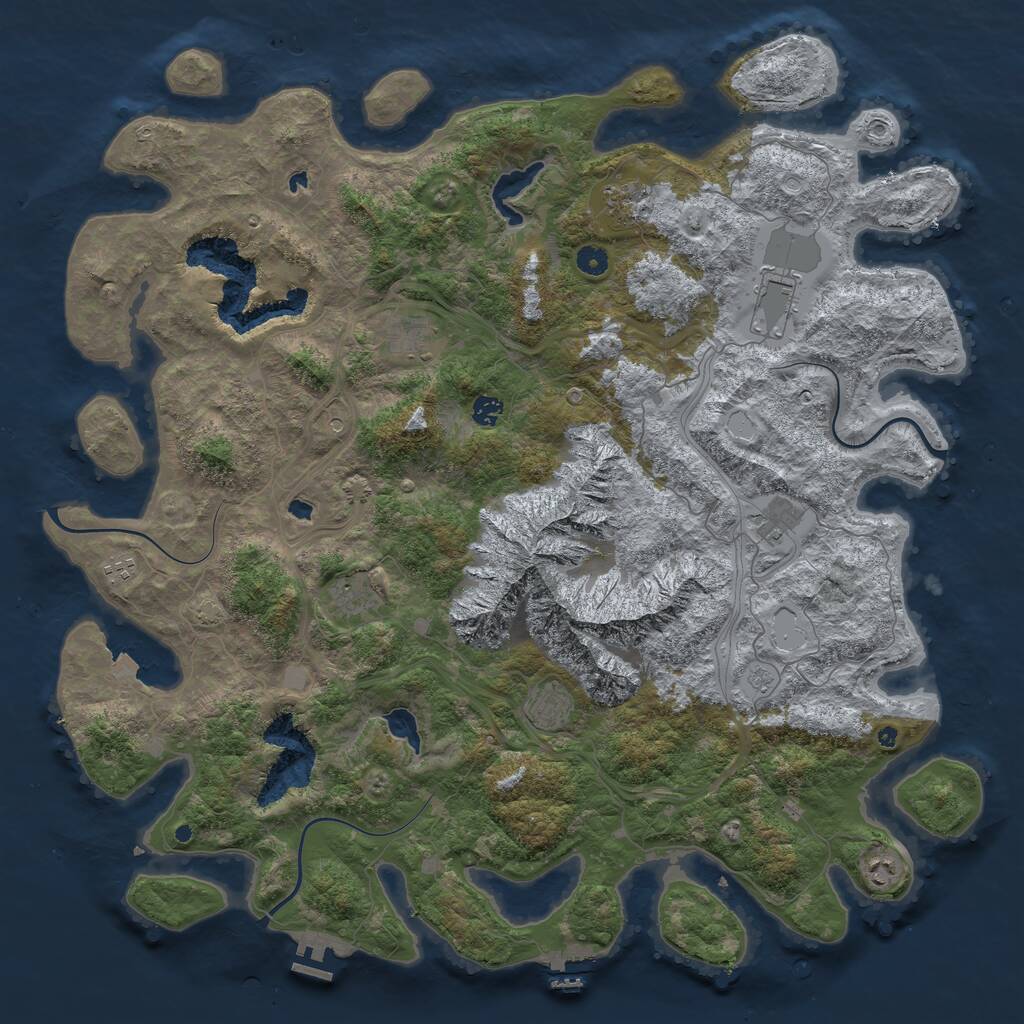 Rust Map: Procedural Map, Size: 5000, Seed: 5867869, 15 Monuments