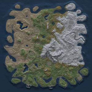 Thumbnail Rust Map: Procedural Map, Size: 5000, Seed: 5867869, 15 Monuments