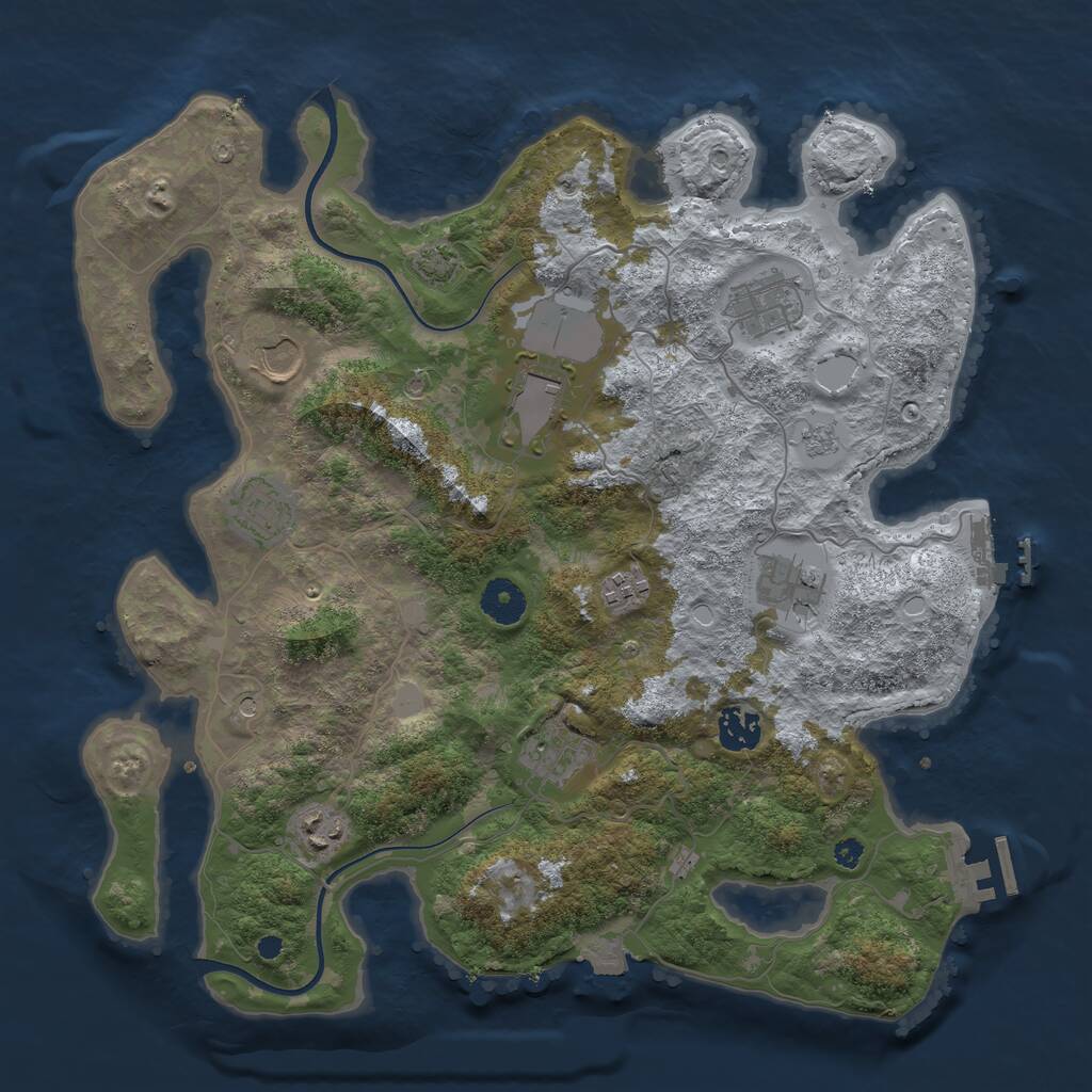 Rust Map: Procedural Map, Size: 3700, Seed: 450665892, 15 Monuments