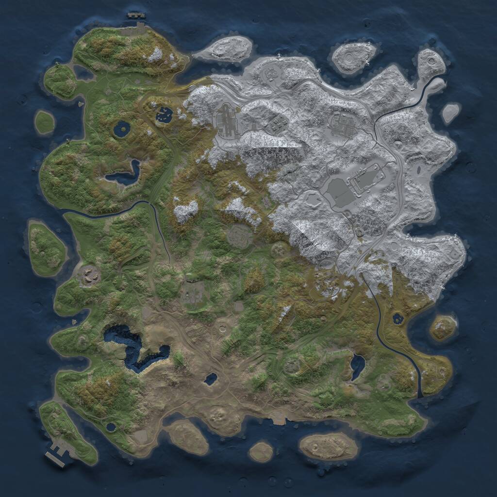 Rust Map: Procedural Map, Size: 4600, Seed: 160120251, 15 Monuments