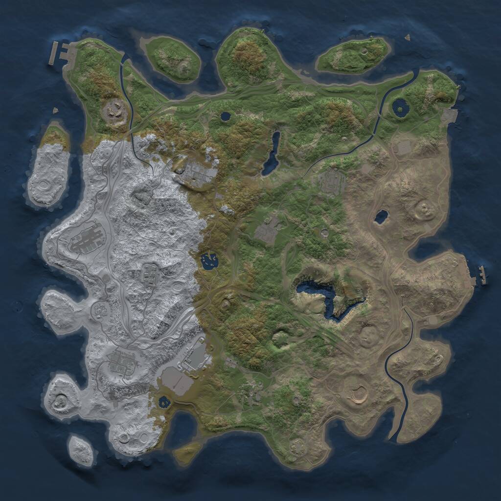 Rust Map: Procedural Map, Size: 4250, Seed: 1331639448, 17 Monuments
