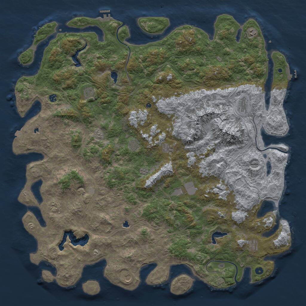 Rust Map: Procedural Map, Size: 6000, Seed: 49994, 17 Monuments