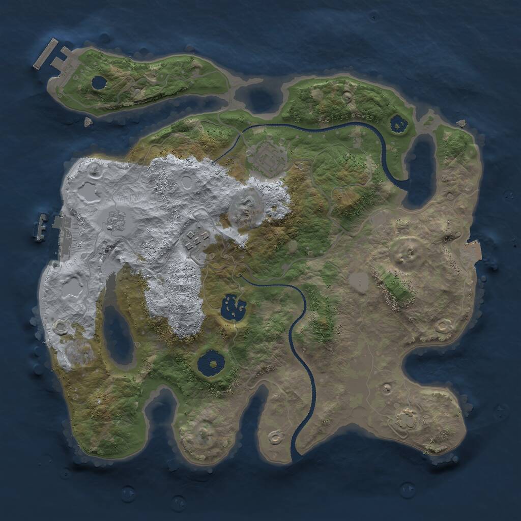 Rust Map: Procedural Map, Size: 3000, Seed: 21331, 8 Monuments