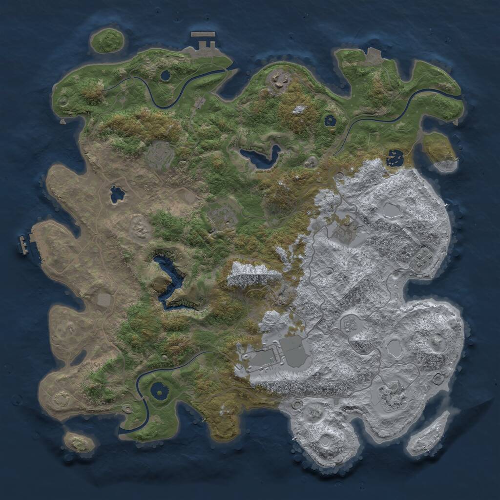 Rust Map: Procedural Map, Size: 4200, Seed: 379067261, 14 Monuments