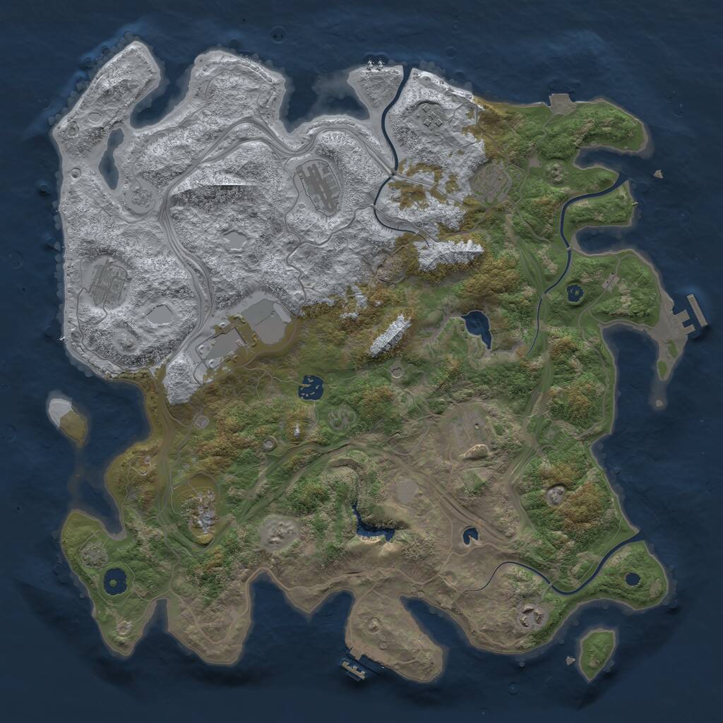 Rust Map: Procedural Map, Size: 4250, Seed: 786002428, 15 Monuments