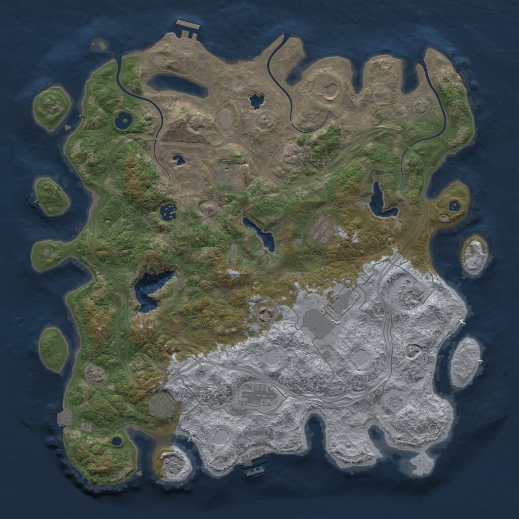 Rust Map: Procedural Map, Size: 4500, Seed: 792094222, 16 Monuments