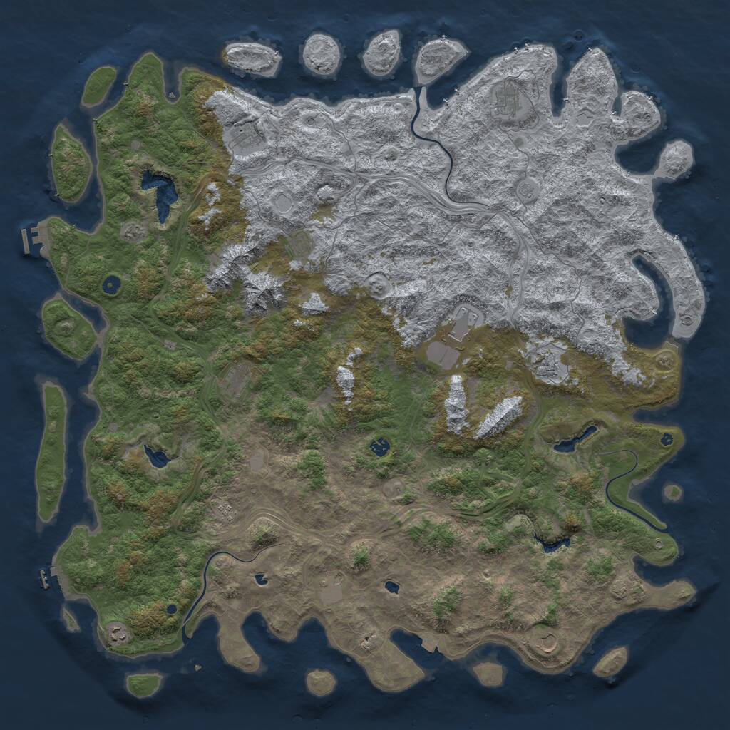Rust Map: Procedural Map, Size: 6000, Seed: 27868752, 17 Monuments