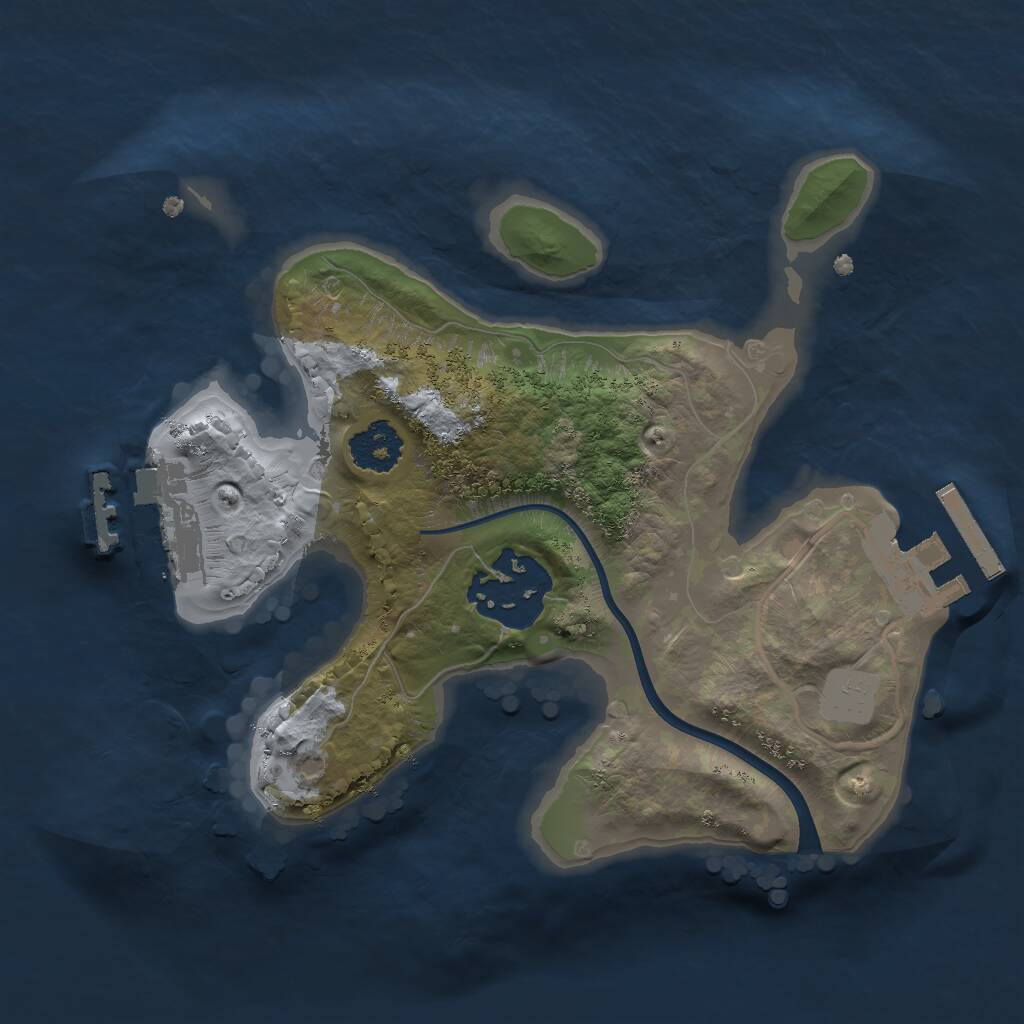 Rust Map: Procedural Map, Size: 2000, Seed: 694140150, 4 Monuments