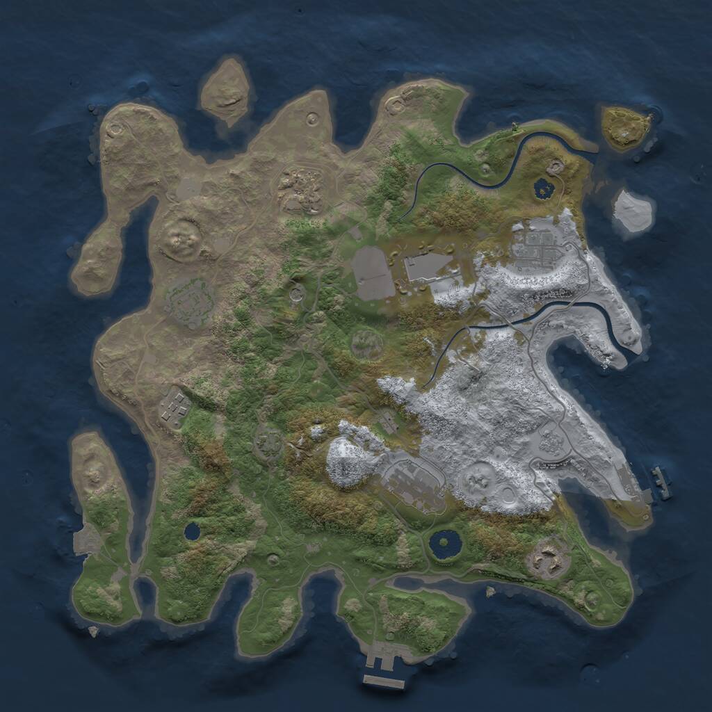 Rust Map: Procedural Map, Size: 3500, Seed: 1588301336, 13 Monuments