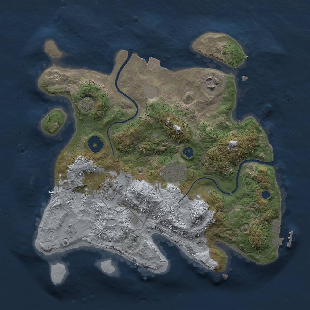 Rust Map: Procedural Map, Size: 3000, Seed: 1073692910, 8 Monuments