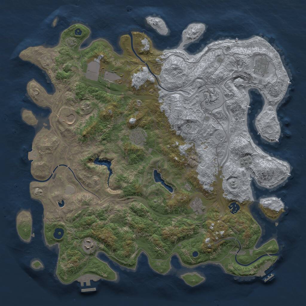Rust Map: Procedural Map, Size: 4250, Seed: 642079972, 15 Monuments
