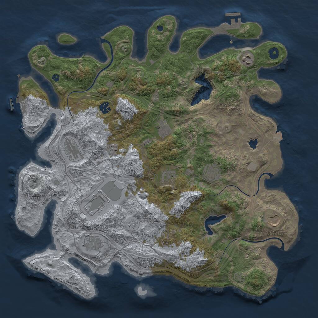Rust Map: Procedural Map, Size: 4250, Seed: 1872962157, 17 Monuments