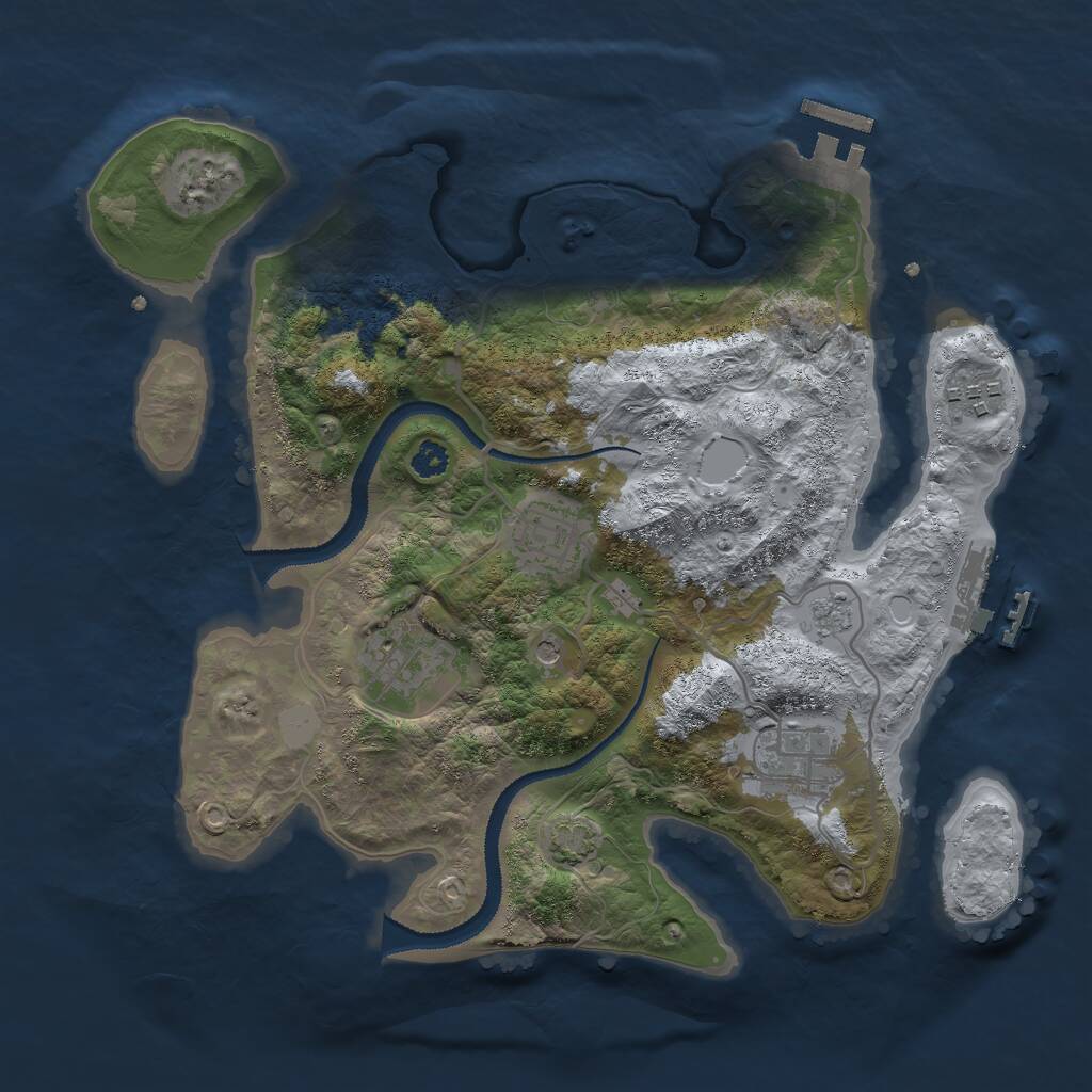 Rust Map: Procedural Map, Size: 3000, Seed: 1835576492, 10 Monuments