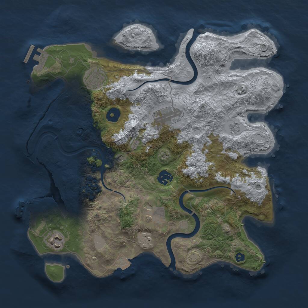 Rust Map: Procedural Map, Size: 3250, Seed: 403813588, 12 Monuments