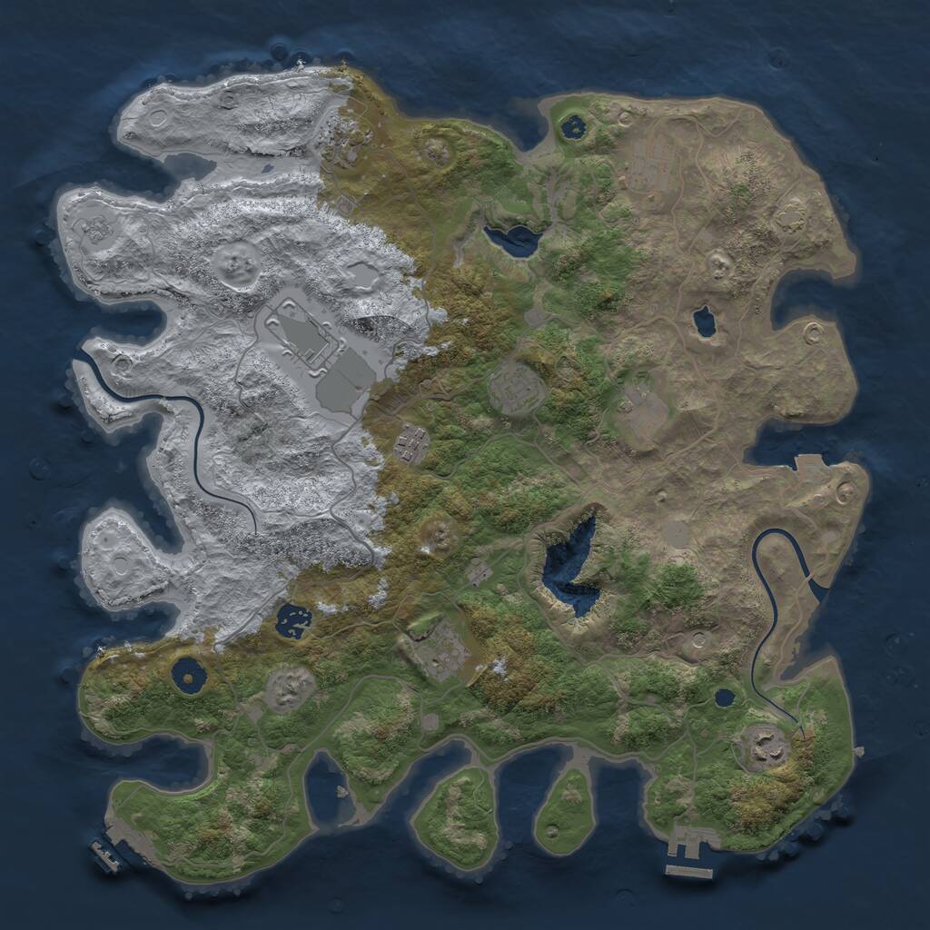 Rust Map: Procedural Map, Size: 4000, Seed: 16012025, 15 Monuments