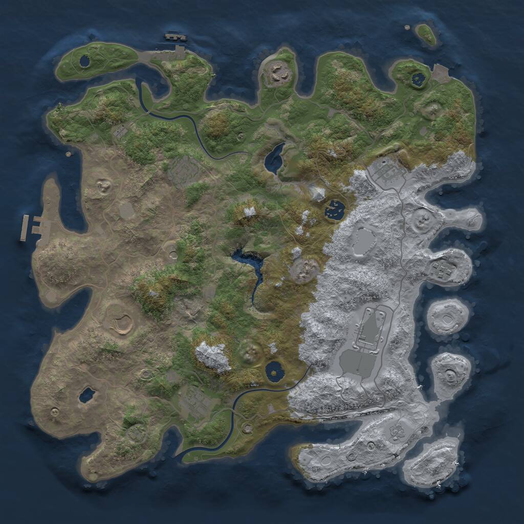 Rust Map: Procedural Map, Size: 4000, Seed: 778185968, 14 Monuments