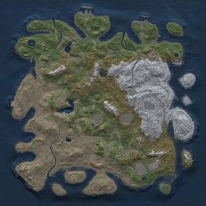 Thumbnail Rust Map: Procedural Map, Size: 4250, Seed: 664357262, 15 Monuments
