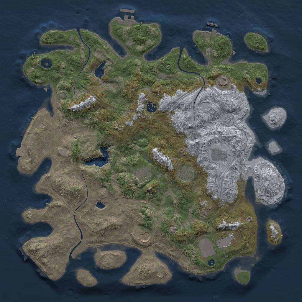 Rust Map: Procedural Map, Size: 4250, Seed: 664357262, 15 Monuments