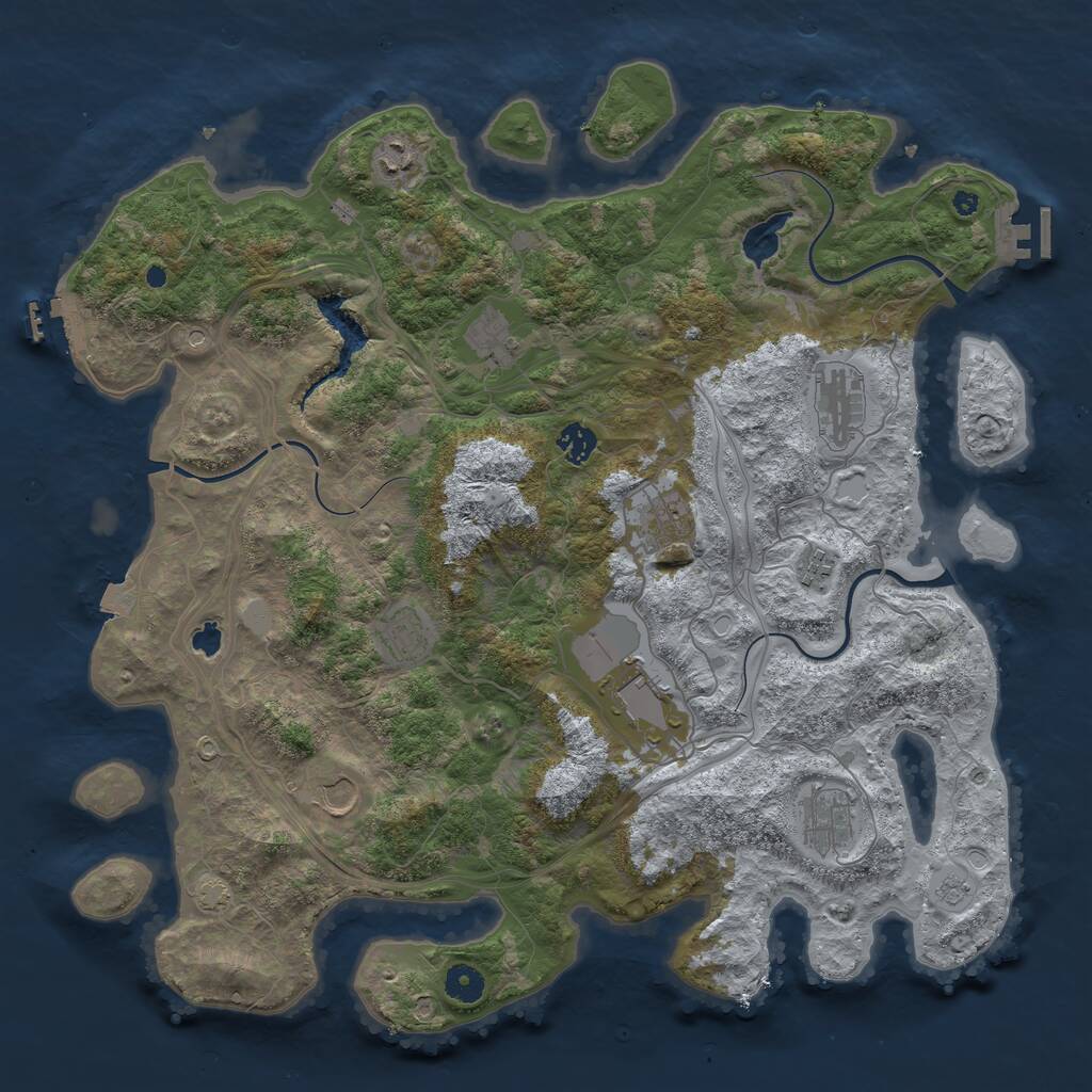 Rust Map: Procedural Map, Size: 4250, Seed: 984299361, 16 Monuments