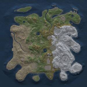 Thumbnail Rust Map: Procedural Map, Size: 3500, Seed: 64154906, 15 Monuments