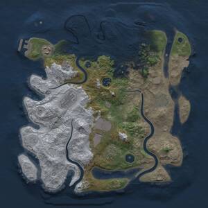Thumbnail Rust Map: Procedural Map, Size: 3500, Seed: 84628152, 13 Monuments