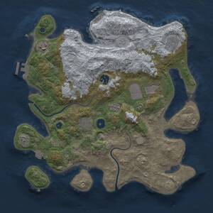 Thumbnail Rust Map: Procedural Map, Size: 3500, Seed: 445796232, 12 Monuments