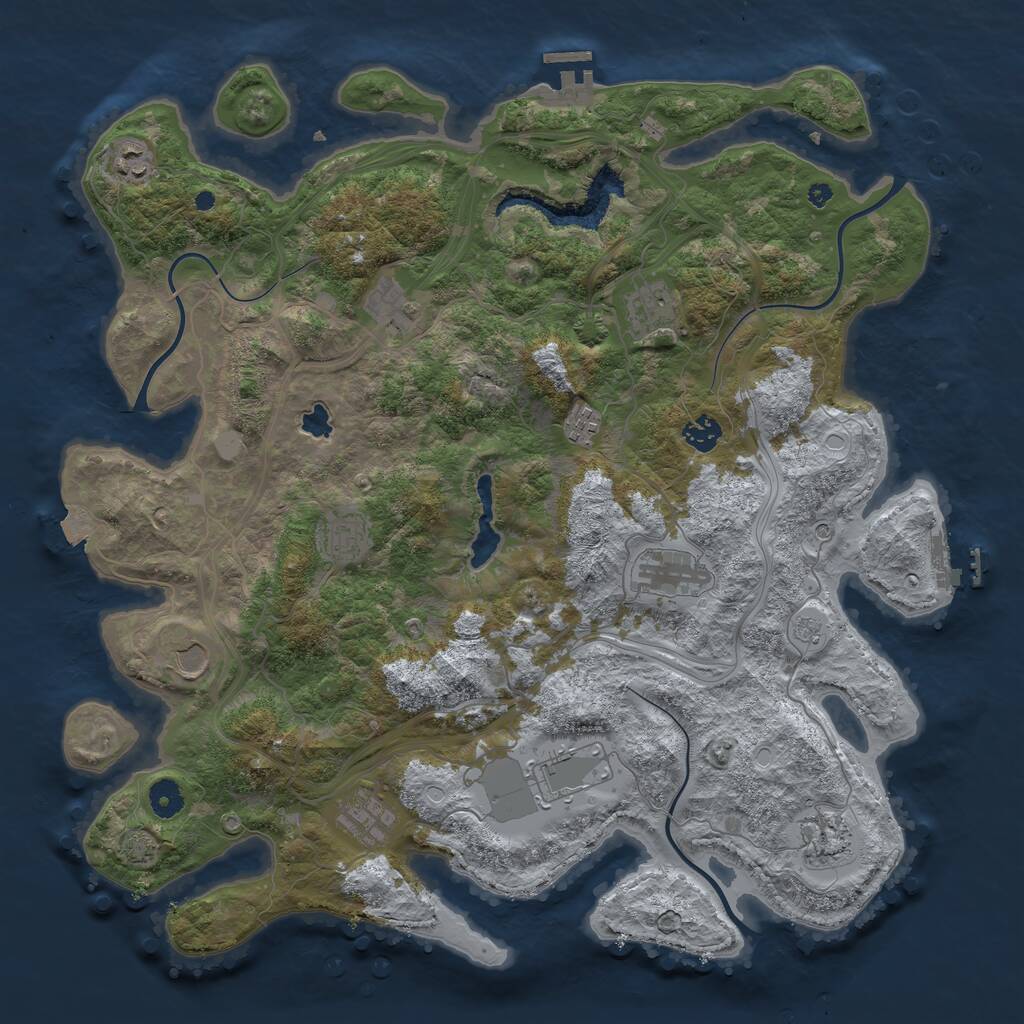 Rust Map: Procedural Map, Size: 4250, Seed: 911957, 17 Monuments