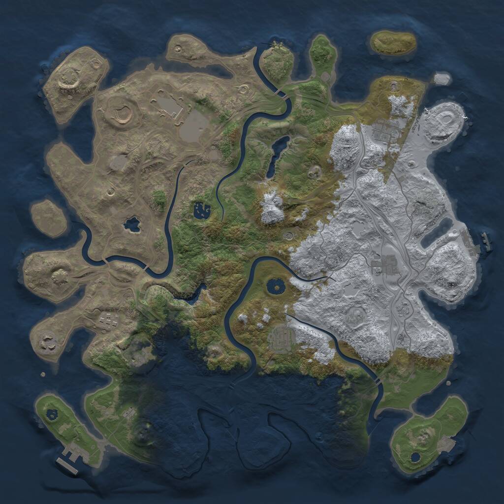 Rust Map: Procedural Map, Size: 4250, Seed: 873269, 15 Monuments