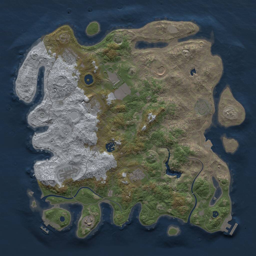 Rust Map: Procedural Map, Size: 4000, Seed: 1027857048, 15 Monuments