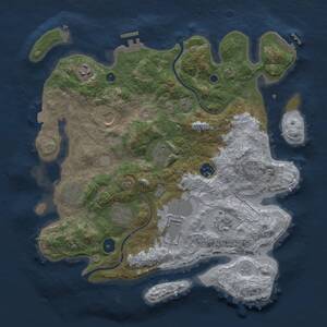 Thumbnail Rust Map: Procedural Map, Size: 3700, Seed: 1044458865, 14 Monuments