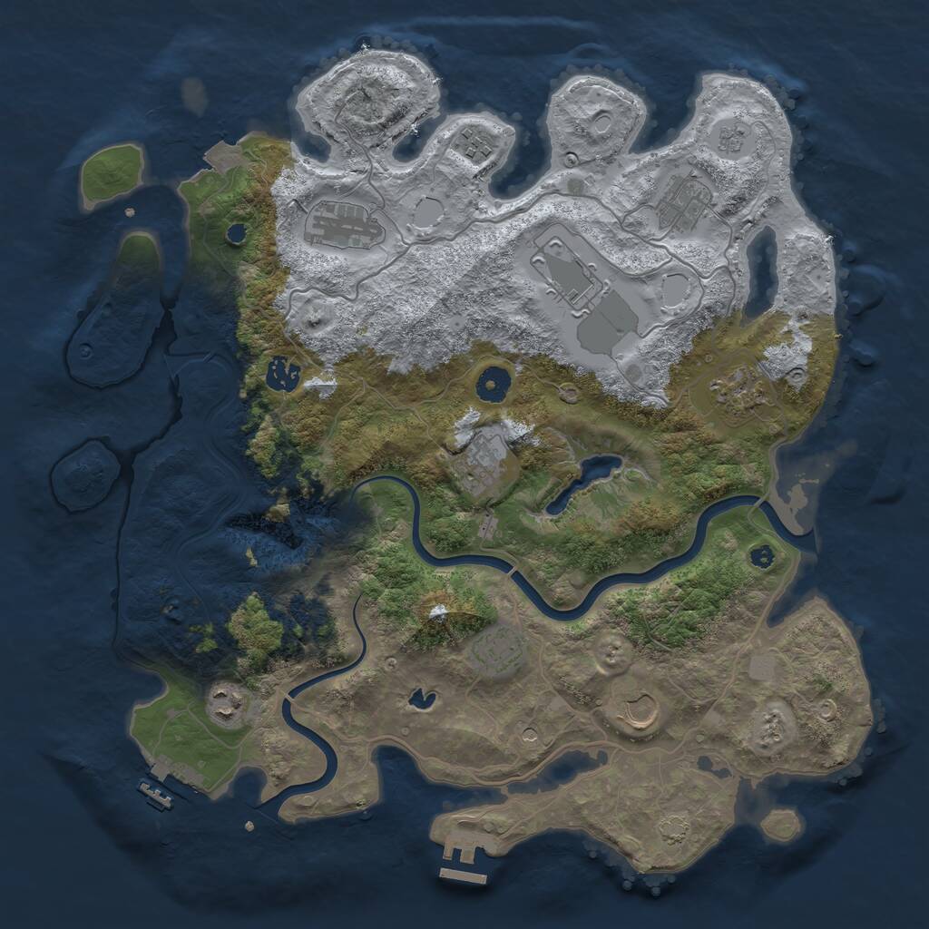 Rust Map: Procedural Map, Size: 4000, Seed: 1303076288, 16 Monuments