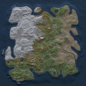 Thumbnail Rust Map: Procedural Map, Size: 3900, Seed: 709044613, 16 Monuments