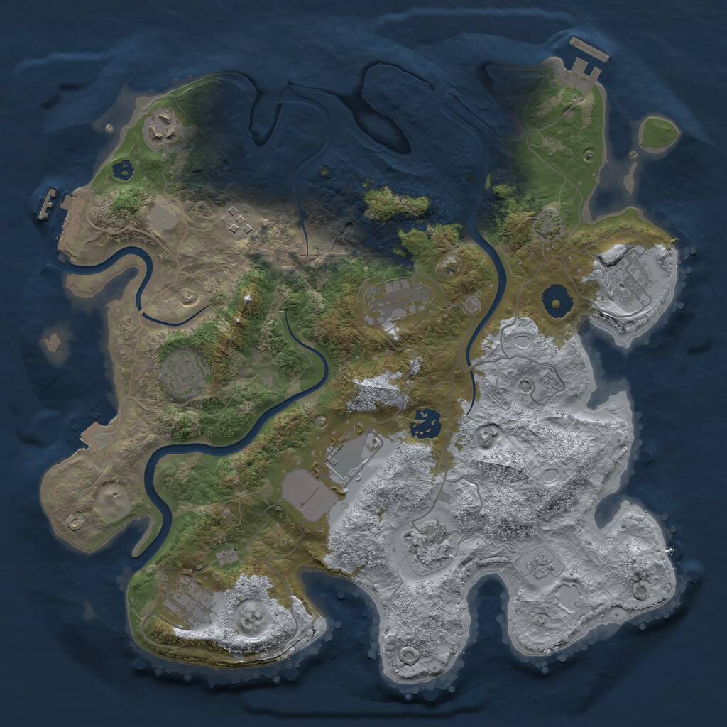 Rust Map: Procedural Map, Size: 3500, Seed: 1670804824, 15 Monuments