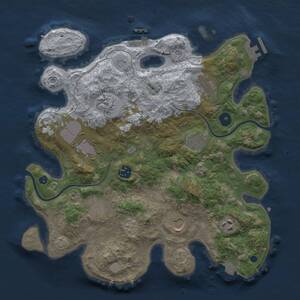Thumbnail Rust Map: Procedural Map, Size: 3500, Seed: 1679697706, 15 Monuments