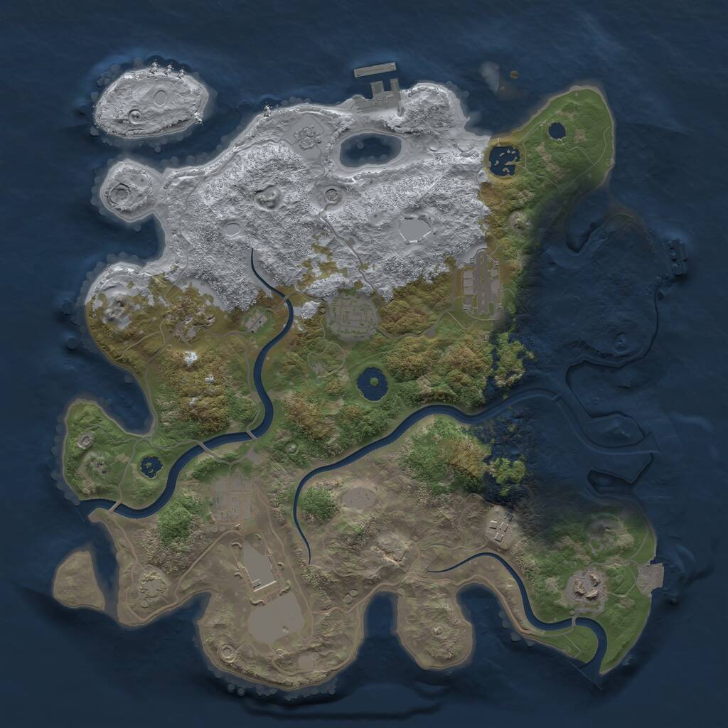 Rust Map: Procedural Map, Size: 3500, Seed: 1679697706, 14 Monuments