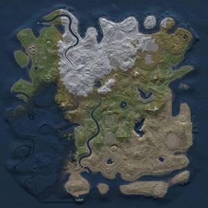 Thumbnail Rust Map: Procedural Map, Size: 4500, Seed: 1577227409, 14 Monuments